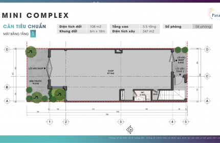 CHÍNH CHỦ CẮT LỖ 2 CĂN  SHOPHOUSE SUNPARK MT 24m GIÁ CHỈ 6TY6